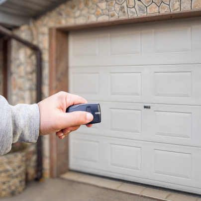 Fort Lauderdale security key fob pointing to a garage door